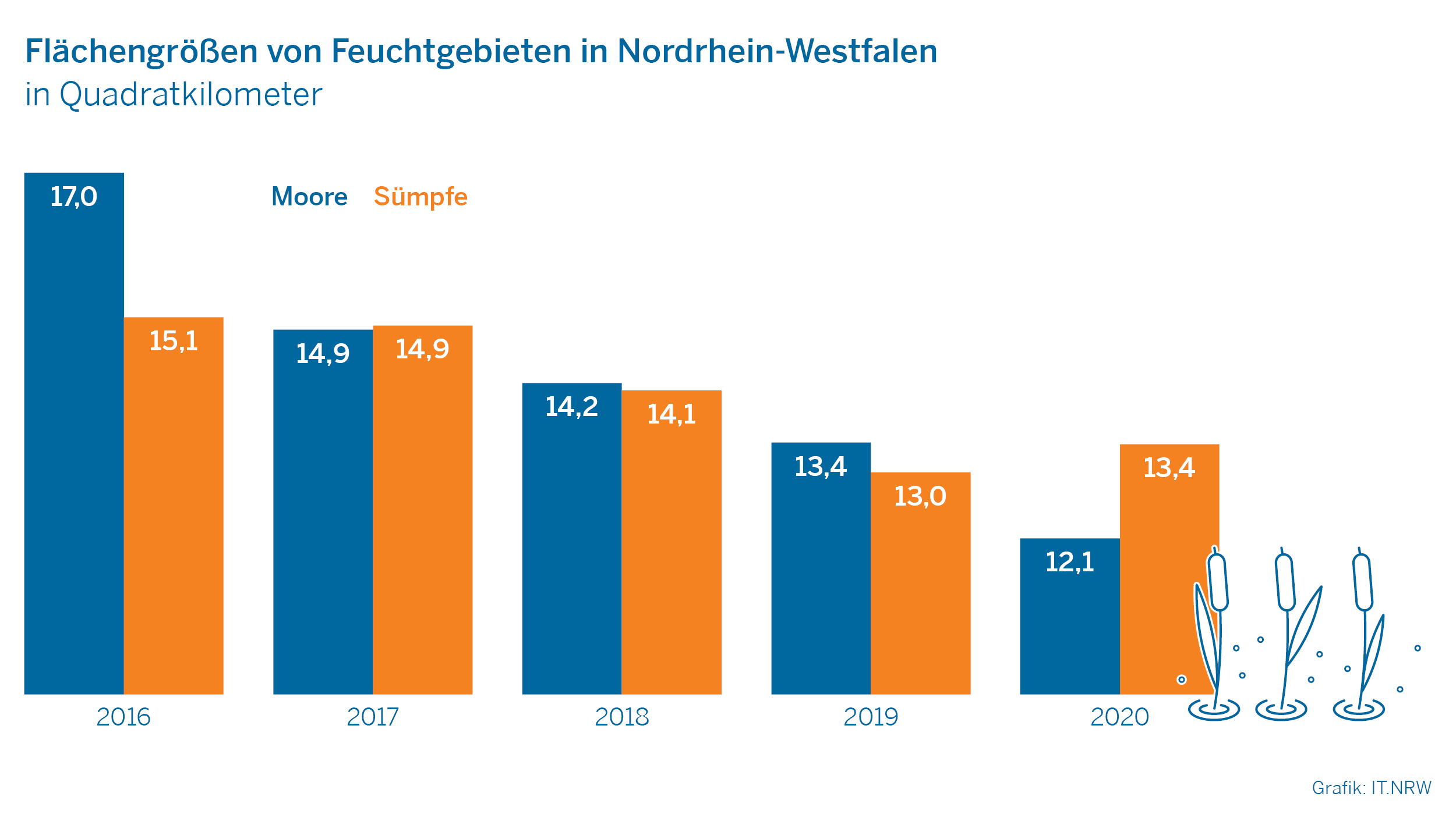 Feuchtgebiete in NRW um mehr als ein Fünftel geschrumpft